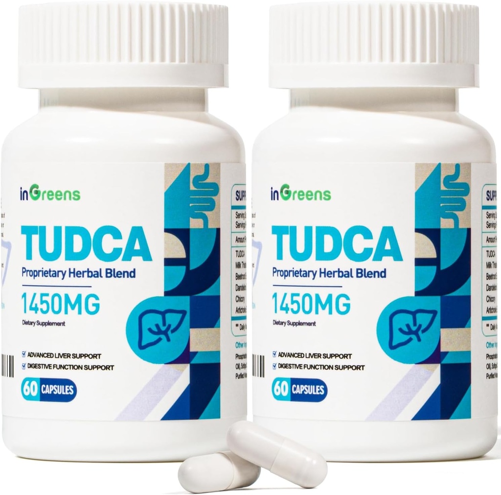 1450MG TUDCA Jetrna dopolnila, Bile soli Jetrna podpora Dopolnilo kompleks, Zdravje jeter za jetra Ledvična čistila in popravila, 60 kapsul