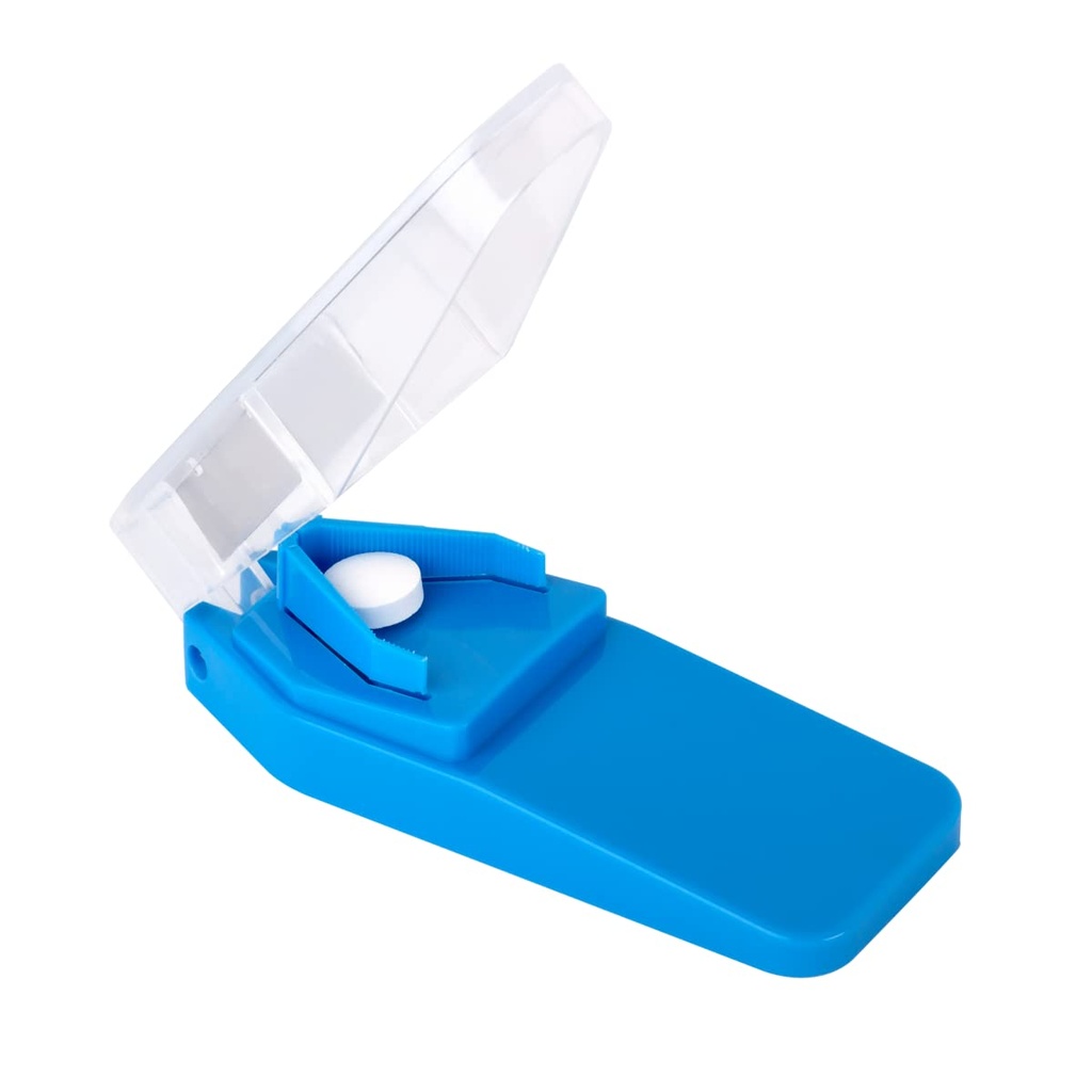 EZY DOZE tablete Cutter in Splitter, Varno cuts velike, majhne in majhne tablete, vitamini, tablete na pol, Natančno enostavno rezanje, Nerjaveče jeklo rezilo, Potovanje Sized, enostaven za uporabo, Barvno maj Vary, BPA brezplačno