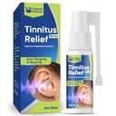 Tinitus Relief za zvonjenje ušesa, Tinitus Relief ušesne kapljice, naravni tinitus Rëliëf Spray, zmanjšanje hrupa ušesa in izboljšanje sluha, 30 ml