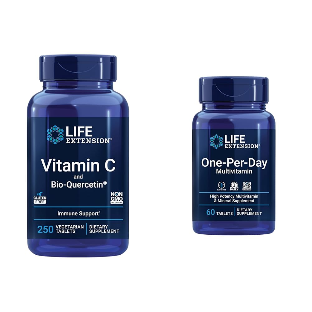 Life Extension Vitamin C & Quercetin Phytosome Plus Multivitamin s 25+ Vitamini, minerali in ekstrakti - 250 tablet, 60 tablet