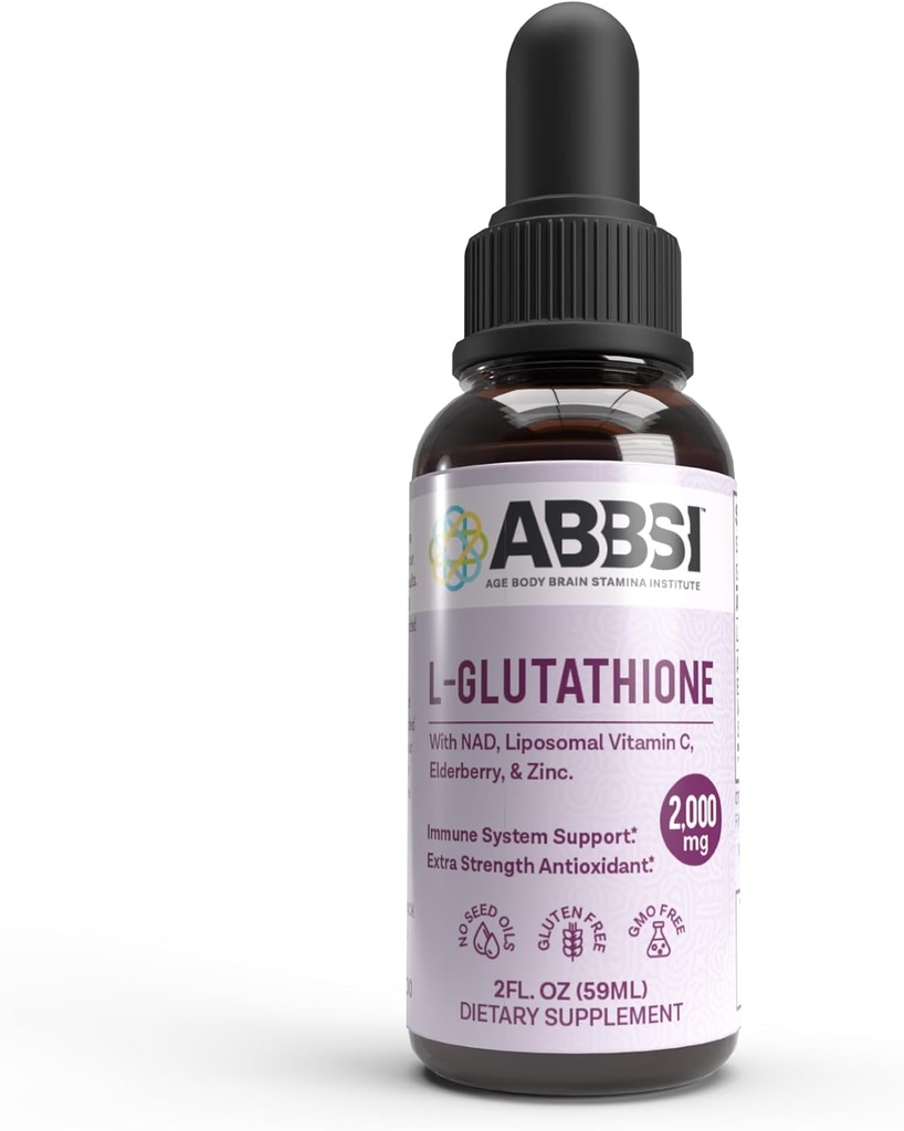 Liposomski glutation, tekoči z NAD & Elderberry za imuno podporo - 2000MG - Izboljšana absorpcija - Ni iz semena - močan antioksidant - Non-GMO, Vegan, Gluten-free - 2 fl oz