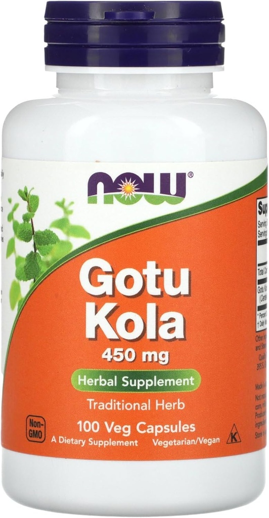 NOW Foods Gotu Kola, 450 mg, 100 Veg kapsul