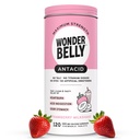 Čudežno antacid, učinkovita zgaga in takojšnje prebavne motnje, ekstra moč žvečljive tablete, 1000 mg kalcijev karbonat, brez smukca ali barvila, jagodni mlečni napitek, 120 število