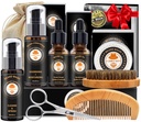 XIKEZAN Beard Kit za moške Grooming & Care w/Beard Conditioner, Wash, Oil, Balm, Brush, Comb,Birthday očetje Valentines Darila za moške mu oče mož fant prijatelj božična darila moški nogavice polnilniki
