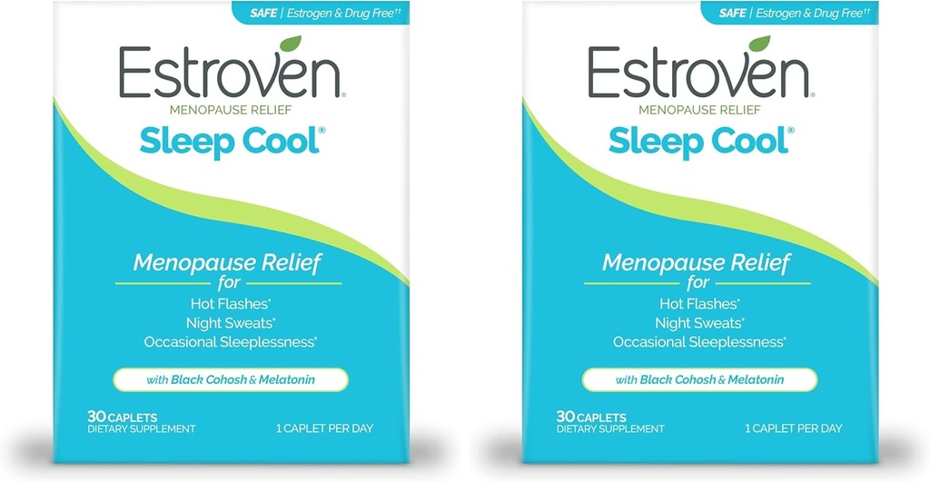 Estroven spanje Cool za menopavse Relief, 30 Ct, podpora za spanje dodatek s klinično dokazano sestavine za lajšanje simptomov menopavze plus nočno potenje & vroče Flash Relief, zdravilo-free & Gluten-free