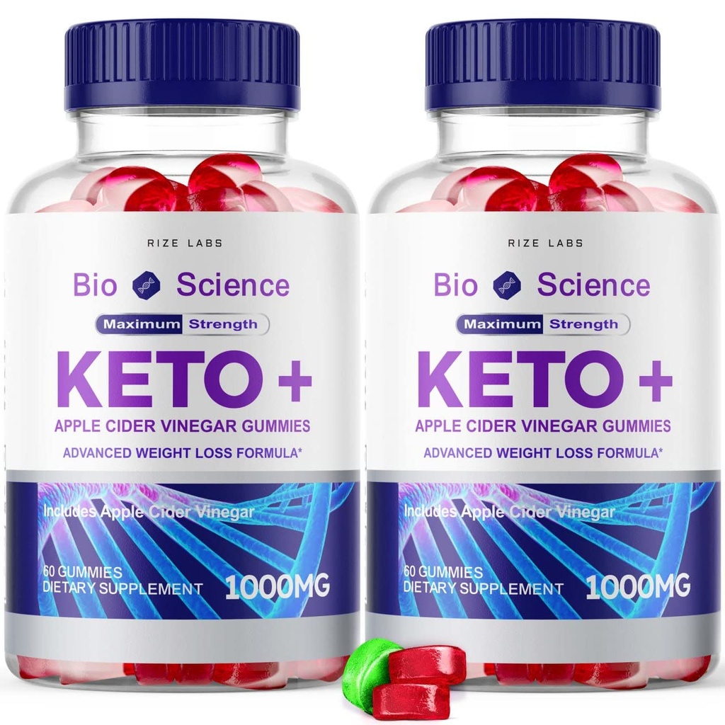 Rize laboratoriji - Bio Science Keto Plus Gummies za hujšanje, Dodatna moč, Napredna Formula Vključuje Apple Cider Vinegar Gummies (120 Gummies) (Pack z 2)