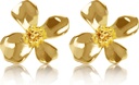 14K zlato Plated 925 Sterling srebrno cvetje Lily Stud uhani