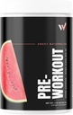 Vrhunska zmogljivost Best Pre Workout Powder: Energiziranje mešanice z l theanin, beta-alanin, betain brezvodni, Alpha GPC & B-vitamini - Sugar-free za moške in ženske - sladka lubenica aroma