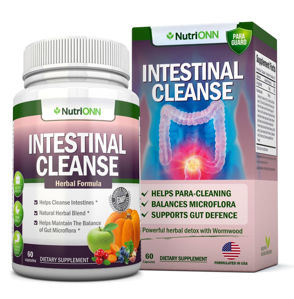 Črevesno čiščenje - All Natural Herbal Detox Formula - Full 10-Day Detox Program - Wormwood, Cranberry, Paul D'Arco, Goldenseal, Česen, Black Walnut Hull, Echinacea in 10 drugih naravnih sestavin
