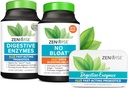 Zenwise Health Bliss Bundle Prebavne encime + Brez Bloat + Free Travel Tin - pre in post Prehranska digestivna rutina z encimi in probiotiki za prebavo