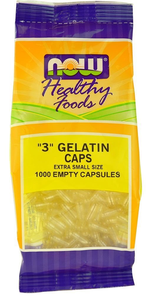 NOW Foods - želatina prazna kapsule '3' velikost (ekstra majhna) - 1000 Gelcaps
