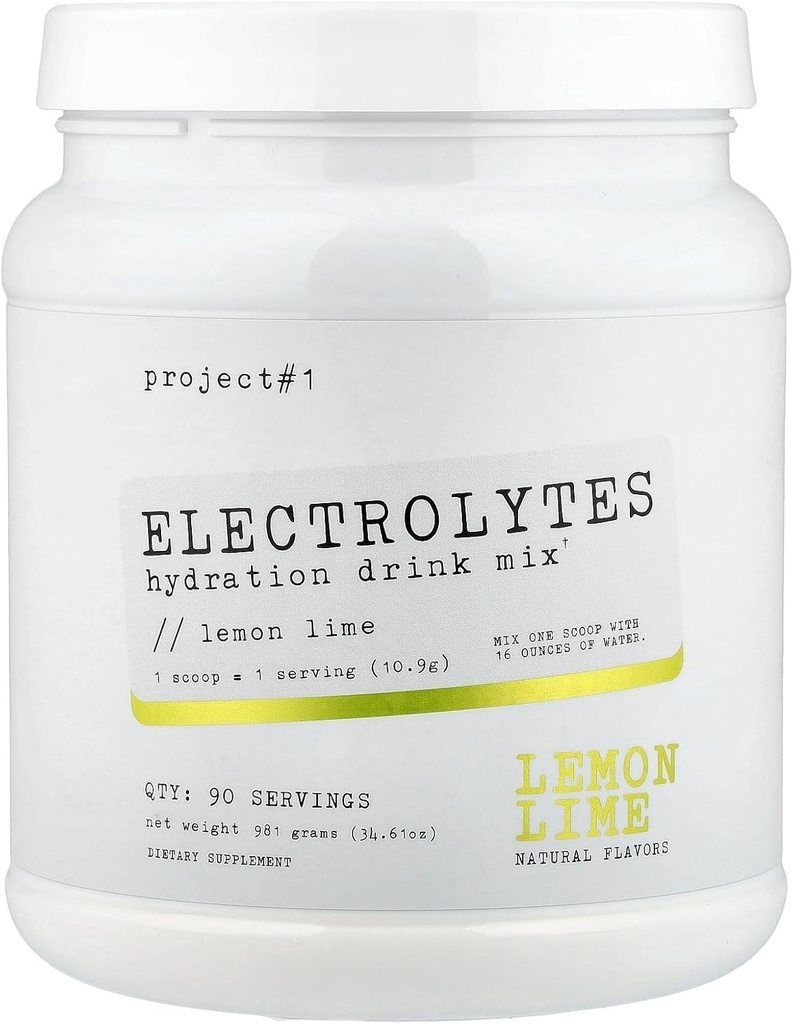 Projekt #1 Mešanica elektrolitskih pijač - limonina limonina aroma - Izboljšana hidracija s kalijevo in kokosovo vodo - nizko kalorična, visokozmogljiva elektrolitski prašek za fitnes in vzdržljivost - 90 strežnikov