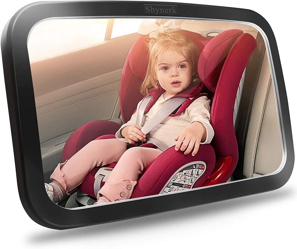 Shynerk Baby Car Ogledalo, Varnost avto sedež Ogledalo za zadnji obraz otroka s širokim kristalno čistim pogledom, Shatterproof, 360° Rotacija, Crash preizkušen in certificiran