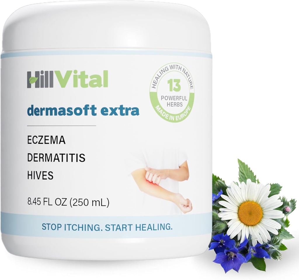 HribVital Eccema krema za otroke - Hydrating vlažilec za odrasle, zeliščni dojenček Eccema Relief, Srbečica Relief Panj zdravljenje, Anti Srbeč losijon in Seborrheic Dermatitis Balm 8.5 fl oz