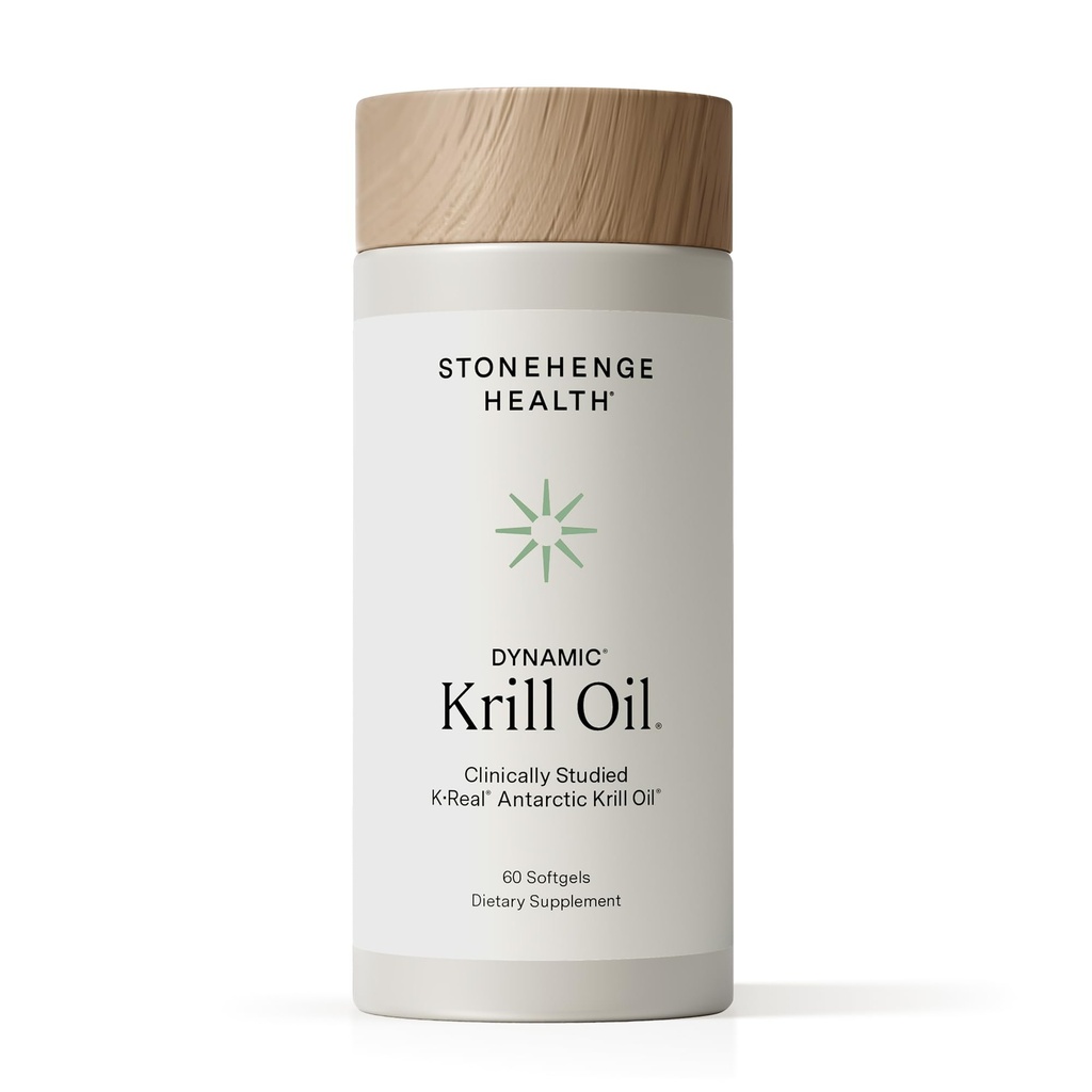 Stonehenge Health Dynamic Krill Oil 1600mg – Trojna moč Antarktika Omega-3 Dopolnilo z EPA, DHA, Fosfolipids & 2mg Astaksantin – Podpira srce, možgane, kožo, skupno in zdravje oči – 60 Softgels