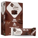 NuGo Slim temna čokolada Brownie Crunch, 16g proteinska čokolada, Gluten Free, Non-GMO, Kosher, Keto prijazno, Nizko karb, 12 Count