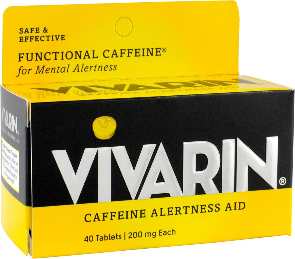 Vivarin Kofein Pomoč za pripravljenost, Tablete 40 ea (Pack z 2)