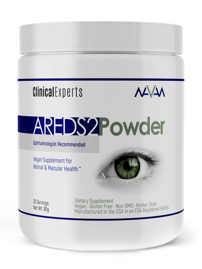 Navan AREDS 2 Prašek za tiste, ki ne morejo zaužiti tablet ali softgels - vitamini in minerali za oči - Leče Clarity & Retina zdravje s strani kliničnih strokovnjakov, Lutein, Zeaksantin & cink Kosher Style, 30 Servis