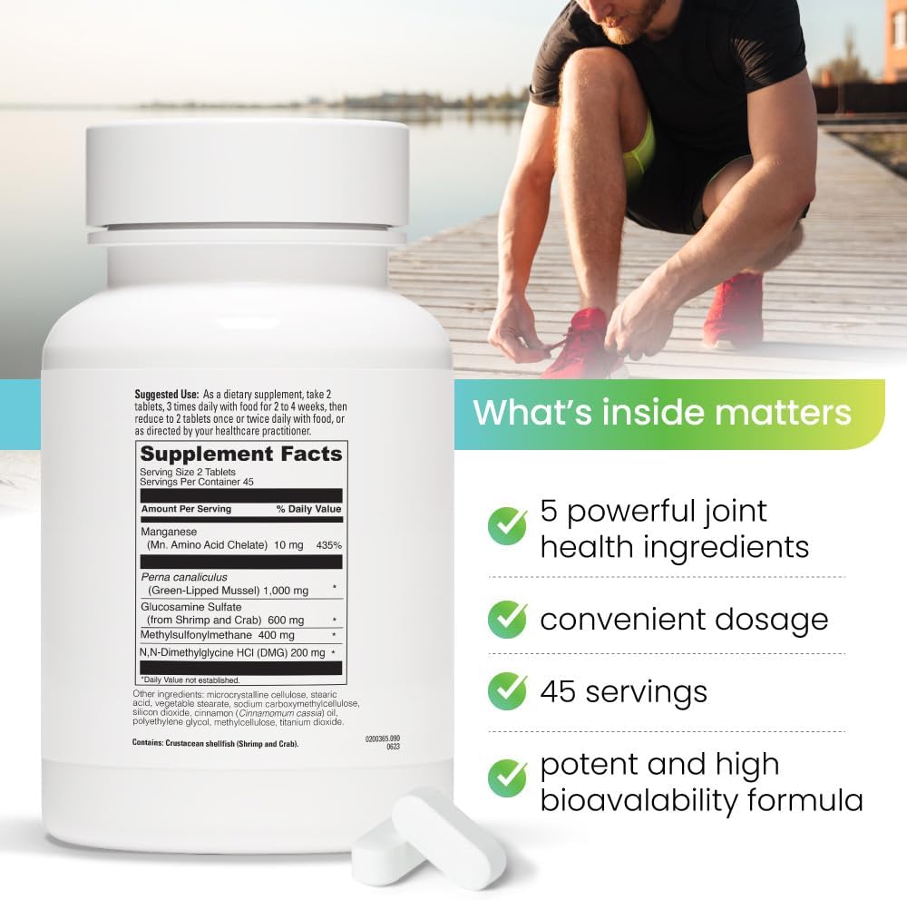 REVITALIZE Mobilnost + Napredna skupna in povezana podpora tkivu Formula Vnetje, Joint Care & Relief, Heart & Imune Support, Perna Canaliculus, Glukozamin, MSM, DMG- 90 Tablete