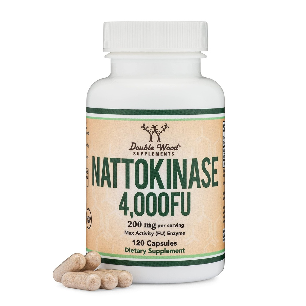 Nattokinase dodatek 4.000 FU serving, 120 kapsul (iz japonskih Natto) Sistemske encime za kardiovaskularno in cirkulacijsko podporo z dvojnim lesom
