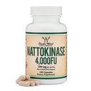 Nattokinase dodatek 4.000 FU serving, 120 kapsul (iz japonskih Natto) Sistemske encime za kardiovaskularno in cirkulacijsko podporo z dvojnim lesom