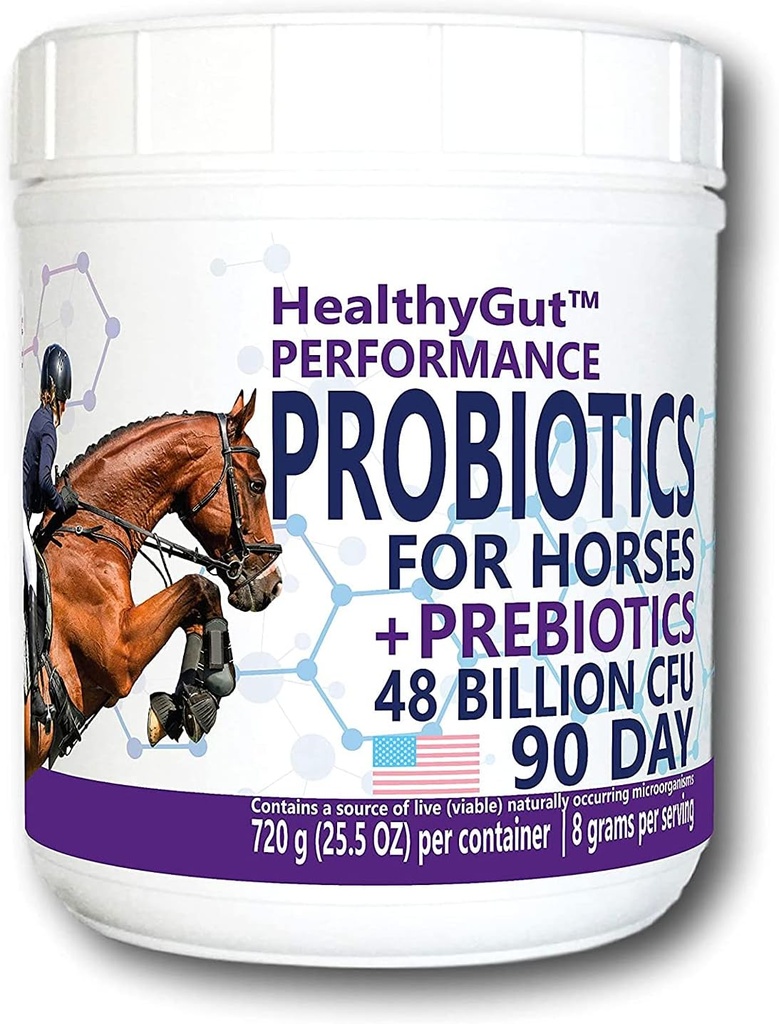 HealthyGutTM probiotiki za konje Prehranska dopolnila, Vse-naravni prebavni sistem Performance Formula (90 Days)