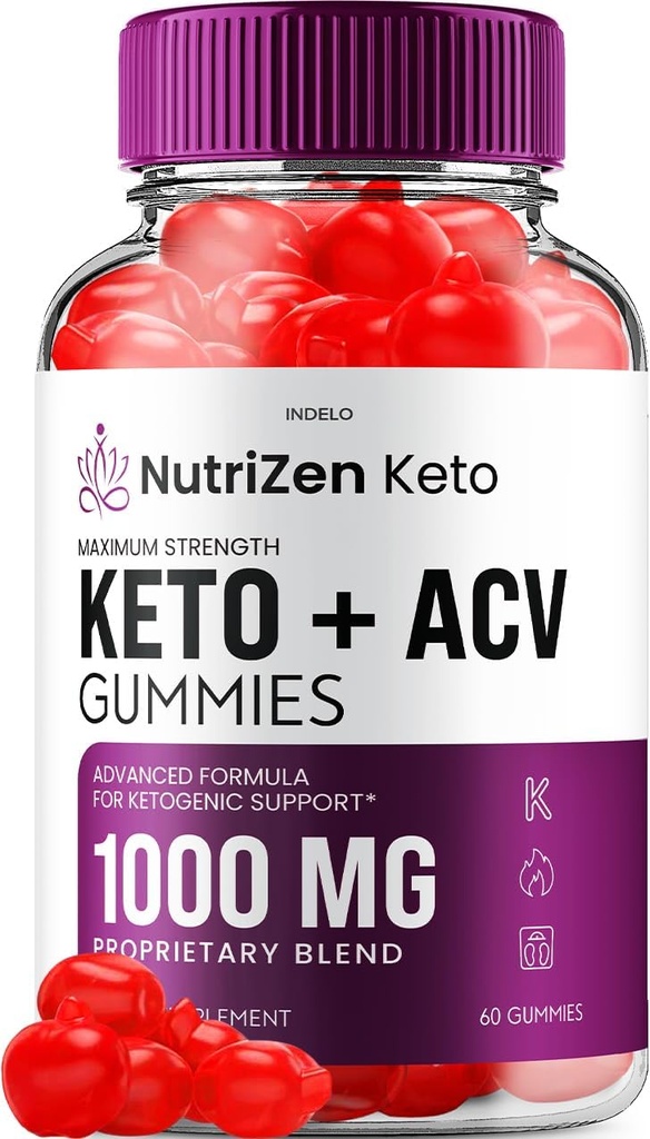 NutriZen Keto ACV Gummies - Napredna Formula Nutri Zen Keto Plus ACV Gummies Apple Cider Vinegar Keto Nutrizen ACV Gummies Dietni dodatek Ocene moških žensk (60 Gummies)