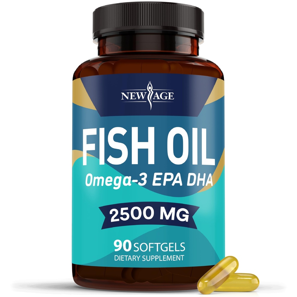 NOVA STAROST Omega 3 Ribje olje dodatek Imunska in zdravstvena podpora – Spodbuja zdravje sklepov, oči in kože - ne GSO - EPA, DHA maščobne kisline Gluten brez (90 Softgels (Pack of 1))