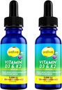 2 plastenke Tekoči vitamin D3 K2 Kapljice 5000 i.e. z MCT oljem - veganski tekoči vitamin D dodatek za povečanje energijske ravni, razpoloženja in imunskega sistema, brez arome, brez vonja, brez glutena, brez GMO, 2 Fl Oz