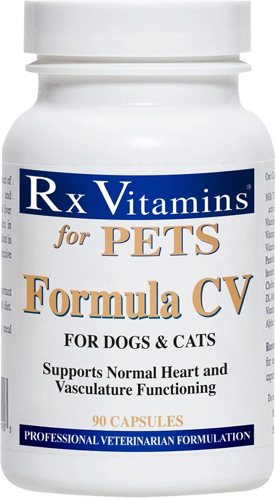 Rx Vitamini Formula CV za pse in mačke - Zdravje mačk in psov - Podpora za srce mačk in psov - 90 ct
