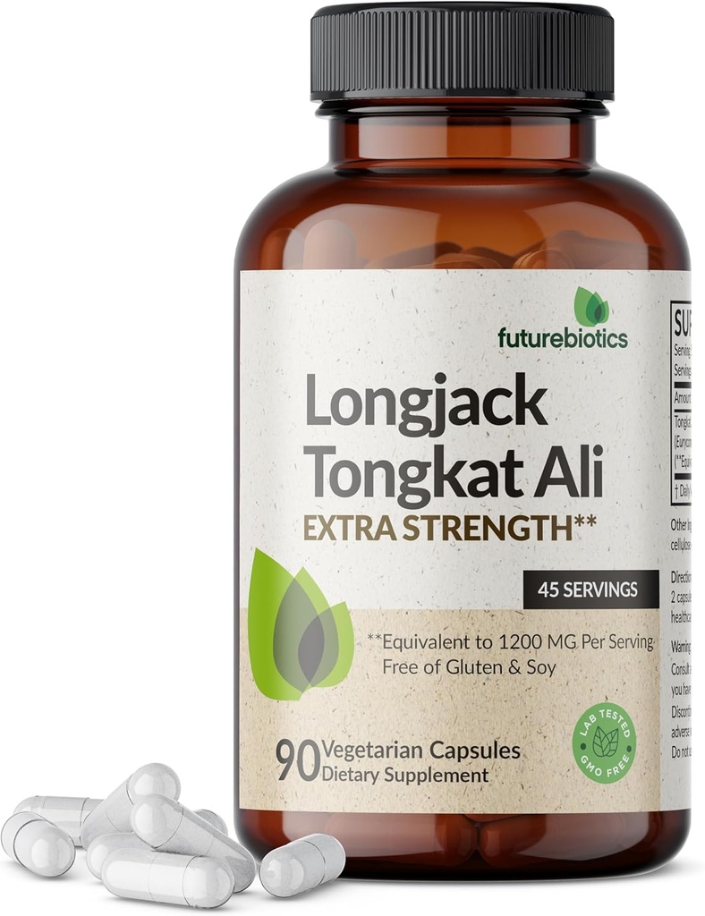 Futurebiotics Longjack Tongkat Ali Extra Energy Energy & Stamina Support - Ne-GMO, 90 Vegetarijanske kapsule