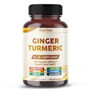 Ultra ingver & kurkuma Aids Digestion & podpira zdravje srca – Vključuje Cayenne Pepper, Lemon Balm, Cimet, Peppermint, Zeleni čaj - izdelan v ZDA- 150 Kapsule