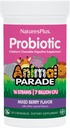 NaturesPlus Animal Parade Probiotic, Mixed Berry - 30 Žvečilni bonboni - Otroški prebavni dodatek - Podpira Gut Health & Imuno Function - Vegan, Gluten Free - 30 Služabniki
