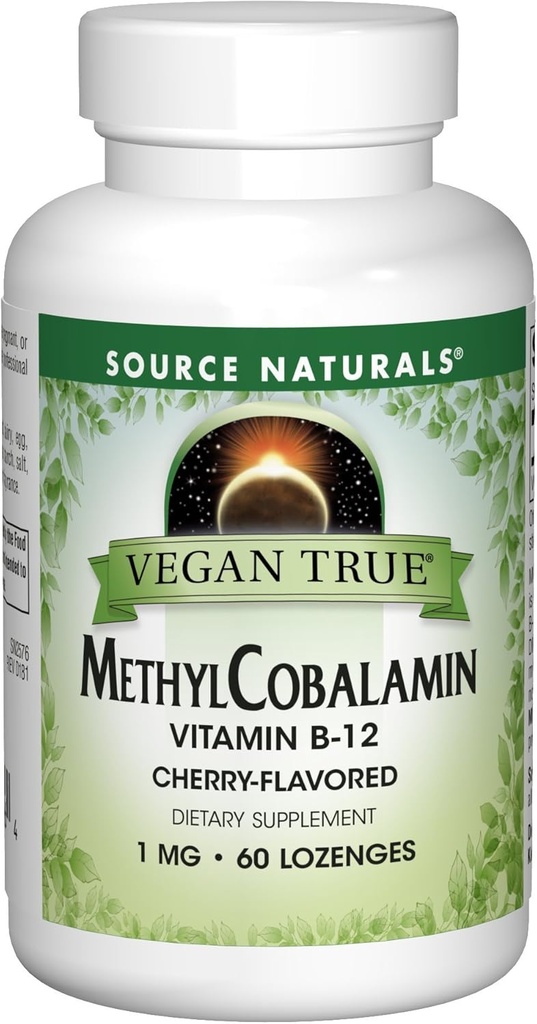 Vir Naturals Vegan metil Kobalamin, Vitamin B-12 Češnjeva aroma dietna dopolnila, 1 Mg - 60 Lozenges