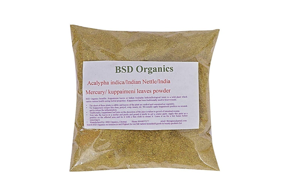 BSD ORGANICS pušča prah Acalypha indica/indijska kopriva/indijsko živo srebro/indijsko copperleaf/kuppaimeni (50 Gram / 1,7 Ounce)