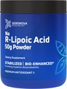 Geronova raziskava Bio-Enhanced Na R-lipojska kislina v prahu, 50g - 4 mesece dobava - Stabilizirana R Alpha lipojska kislina v prahu za prilagodljivo odmerjanje - enostavno mešanje in okrepljena absorpcija Nerve podpora