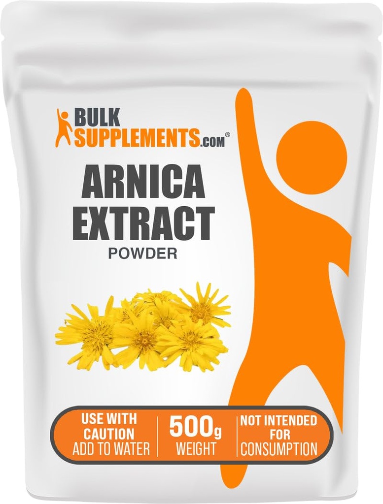 BulkSupplements.com Arnica Extract Powder - Zeliščni dodatek, iz posušenih Arnica Cvetje, Servis Vary na uporabo, 500g (1,1 lbs) (Pack of 1)