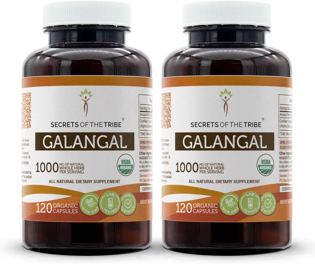 Skrivnosti Tribe Galangal USDA Organic 120 Kapsule (2 kosa) 