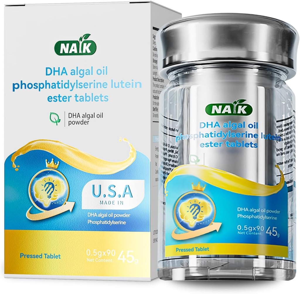 NAIK United States DHA algal Oil nervonic Acid fosfatidilserin tonifies Brain Izboljša spomin Omega-3 Brain Gold Študent Teen High School Študentski študij otroka