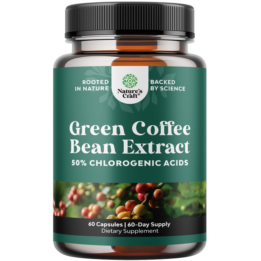 Zelena kava Bean Extract za hujšanje - naravni apetit Supresiven za hujšanje za ženske - Zeliščne maščobe gorilniki za ženske in moške za hujšanje podpora in izboljšano dnevno energijo in imuniteto