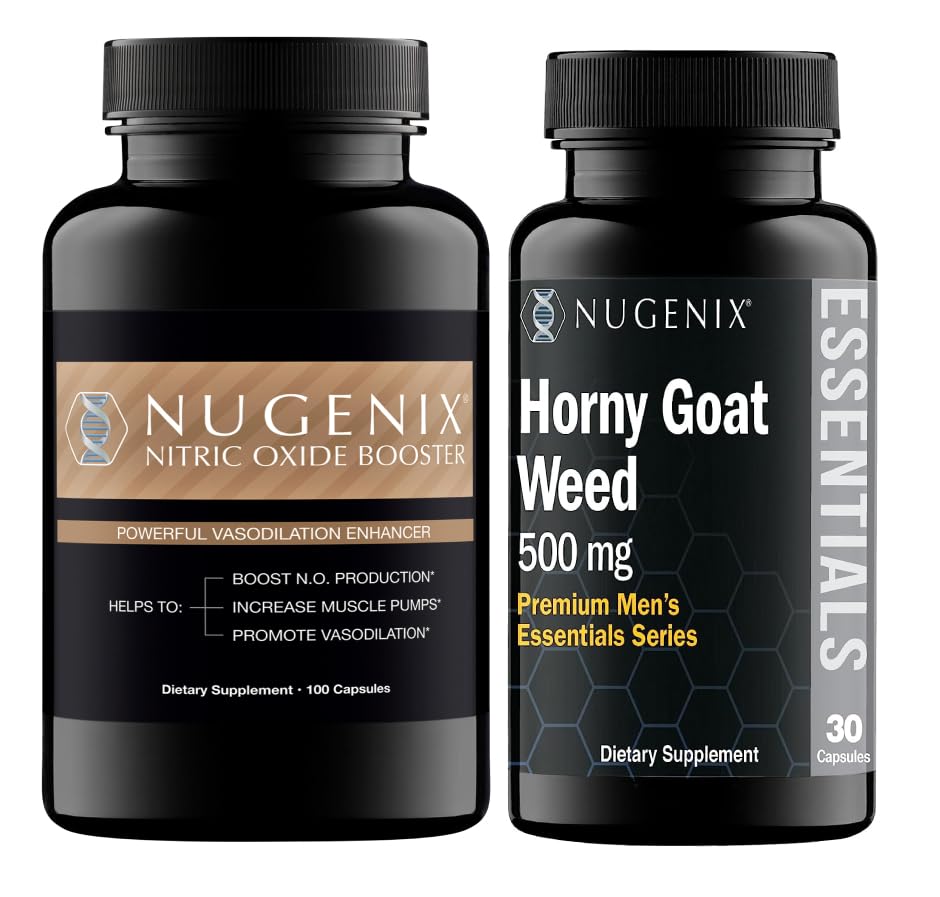 Nugenix Dušikov oksid Booster in Horny Koze plevel dopolnila za moške