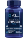 Življenjska razširitev Posebno obložen bromelain, Ananasov ekstrakt, Skupno zdravje, Skupni Comfort, Vegetarian, Gluten-free, Non-GMO, 500 mg, 60 enterično prevlečenih tablet