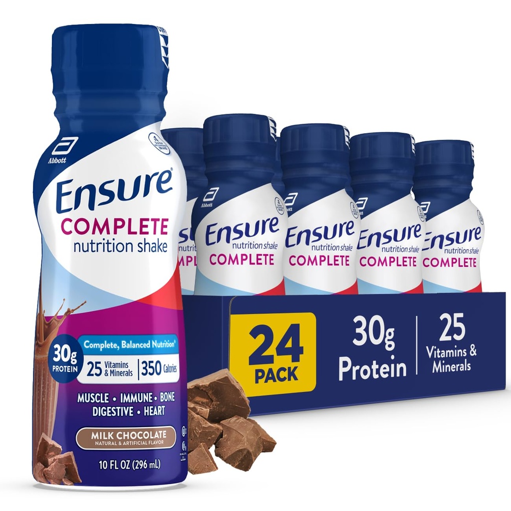 Zagotovite popolno mleko Chocolate Nutrition Shake, Popolno, Uravnotežena obrok zamenjavo, Pripravljen za pitje, 30g beljakovin, 25 Vitamini in minerali, 10 fl oz-24 Pack