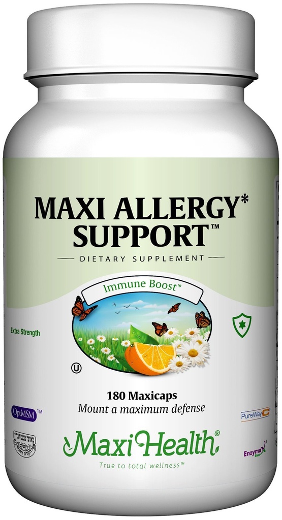 Maxi Health Alergy Podpora Vitamin C z MSM Sinus & Nasal Health, 180 Count