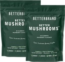 Betterbrand BetterMushrooms Nootropic Gummies - podpira boljše zdravje Gut, kognitivne funkcije, mentalna jasnost z 10 Funkcionalne gobe - 60 Gummies - Raspberry Flavor - Paket 2