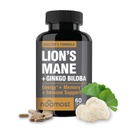 NooNajbolj Lions Mane Supplement Organic Kapsule - z Ginkgo Biloba - Kognitivno zdravje, Focus & Memory Support - Naravna Superfood for Brain, Energy & Immune Health - 60 Kapsules - 2 mesecev dobave