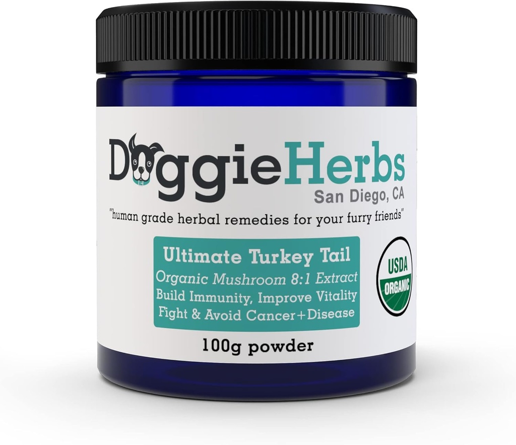 Ultimate Turkey Tail 8:1 Extract by Doggie Herbs – 389mg Beta Glucan na 1g Scoop (39 %), vsebuje SAMO polisaharide – 100g