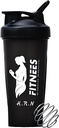 H.R.N 20 Ounce Protein Shaker steklenica za ženske, Beljakovine Shaker steklenica, Shaker steklenica kot nalašč za pred in po vadbi, Shaker Cup za beljakovinski napitek, Cocktail Shaker Cup [BLACK].