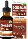 Zeliščna tinktura, ekstrakt z Dong Quai, za Hormone Harmony, Menopause Relief & PMS Podpora. 6 oz-(Apple Flavor)