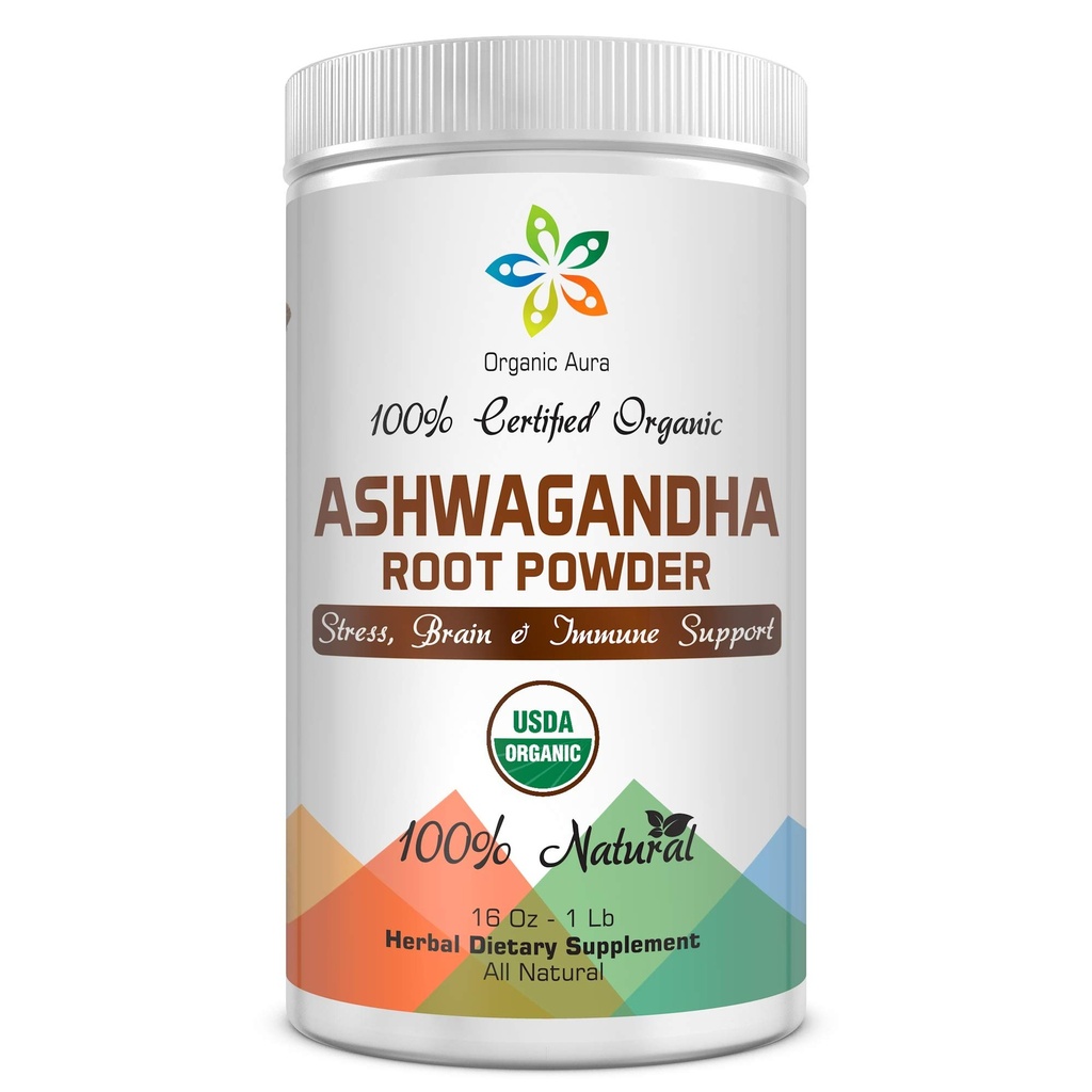 Certified Organic Ashwagandha Root Powder 16Oz -1Lb. Naravni stres, Možgani in imunske podpore. Izboljša splošno zdravje. Surova Superfood. 100% naravno zelišče